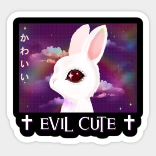 Evil Cute Pastel Goth Kawaii Bunny Sticker